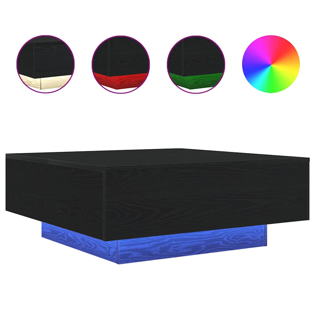 vidaXL Τραπεζάκι σαλονιού Μαύρη Οξυά 80 x 80 x 31 cm