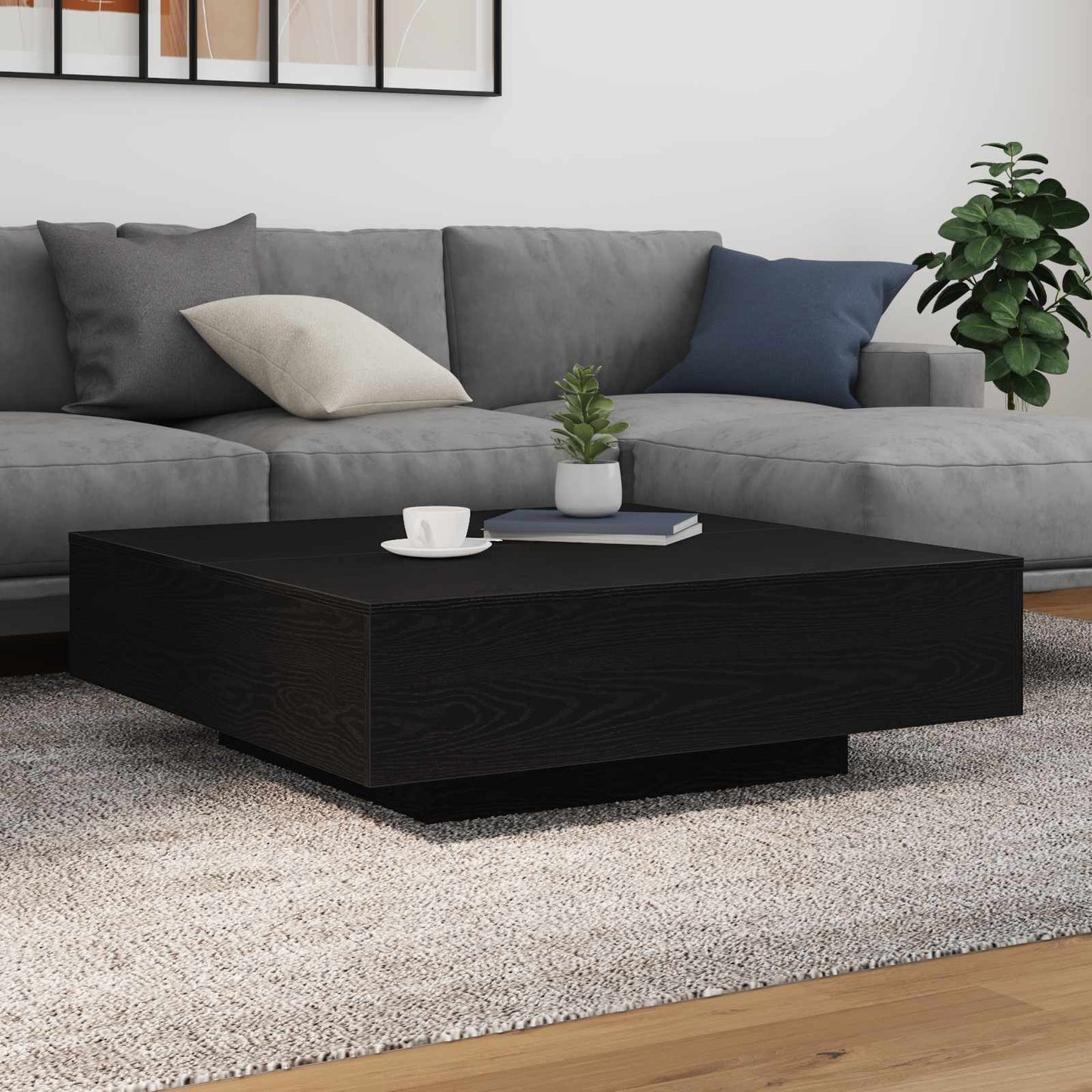 vidaXL Τραπεζάκι σαλονιού Μαύρη Οξυά 100 x 100 x 31 cm