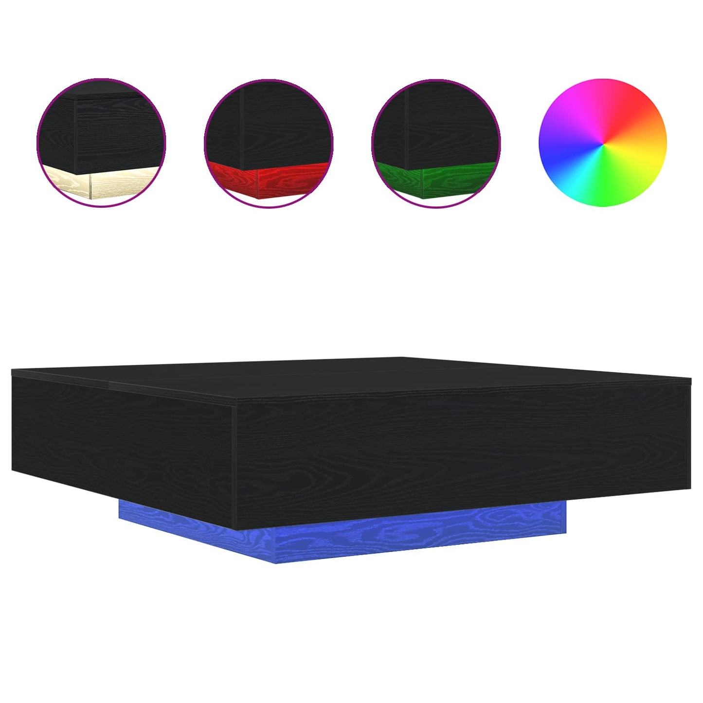 vidaXL Τραπεζάκι σαλονιού Μαύρη Οξυά 100 x 100 x 31 cm