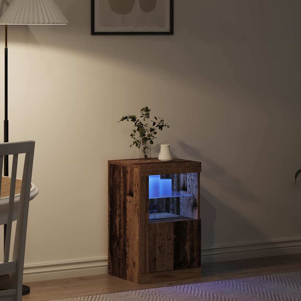 vidaXL Πλευρικό Τραπέζι LED 41 x 37 x 67 εκ Επεξεργασμένο Ξύλο