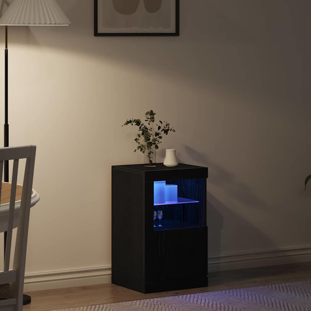 vidaXL Πλευρικό Τραπέζι LED 41 x 37 x 67 εκ Επεξεργασμένο Ξύλο