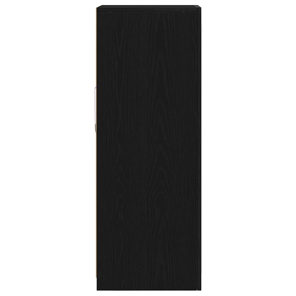 vidaXL Πλευρικό Τραπέζι LED Μαύρο 41 x 37 x 100 εκ Επεξεργασμένο ξύλο