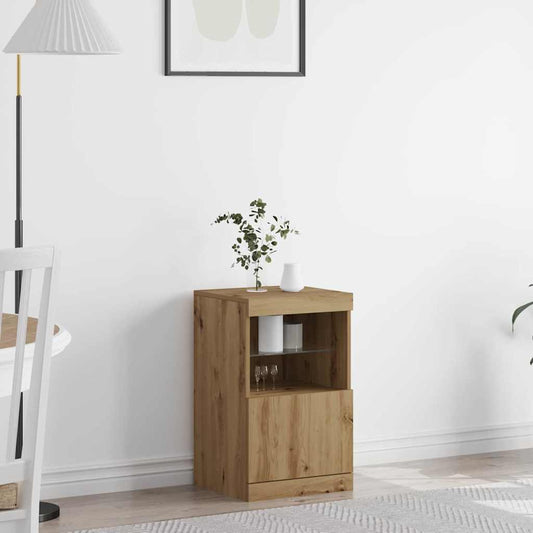 vidaXL Πλευρικό Τραπέζι LED Artisan Oak 41 x 37 x 67 εκ