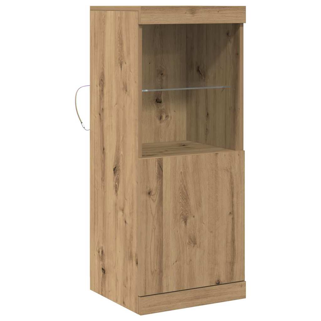 vidaXL Πλευρικό Τραπέζι LED Artisan Oak 41 x 37 x 100 εκ