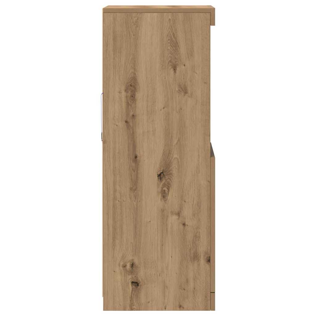 vidaXL Πλευρικό Τραπέζι LED Artisan Oak 41 x 37 x 100 εκ
