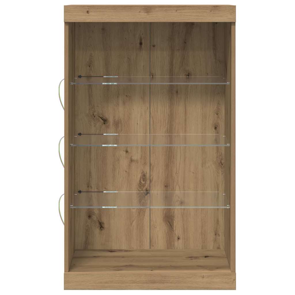 vidaXL Πλευρικό Τραπέζι LED Artisan Oak 60,5 x 37 x 100 εκ