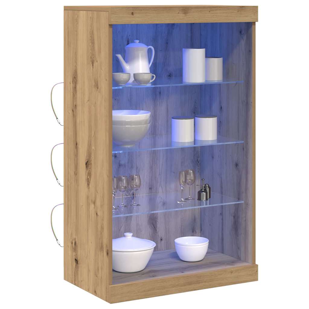 vidaXL Πλευρικό Τραπέζι LED Artisan Oak 60,5 x 37 x 100 εκ