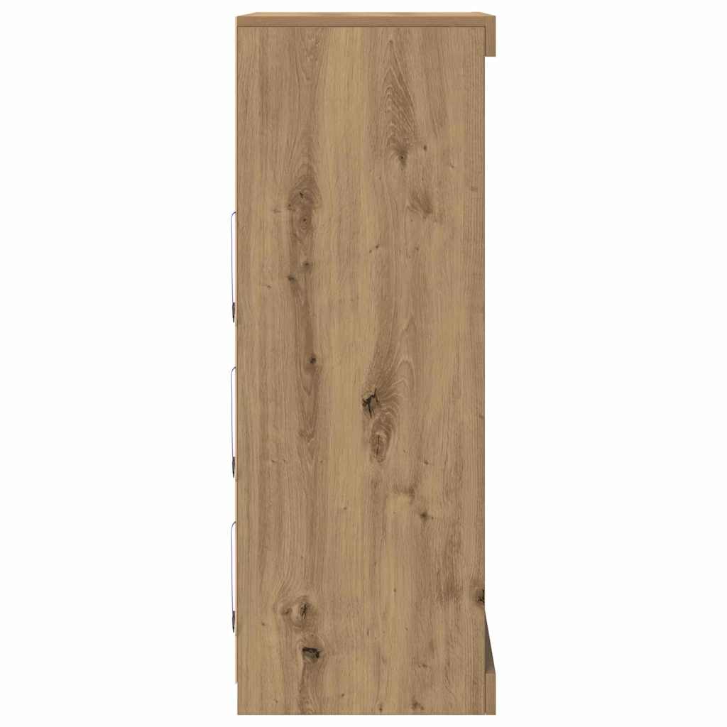 vidaXL Πλευρικό Τραπέζι LED Artisan Oak 60,5 x 37 x 100 εκ