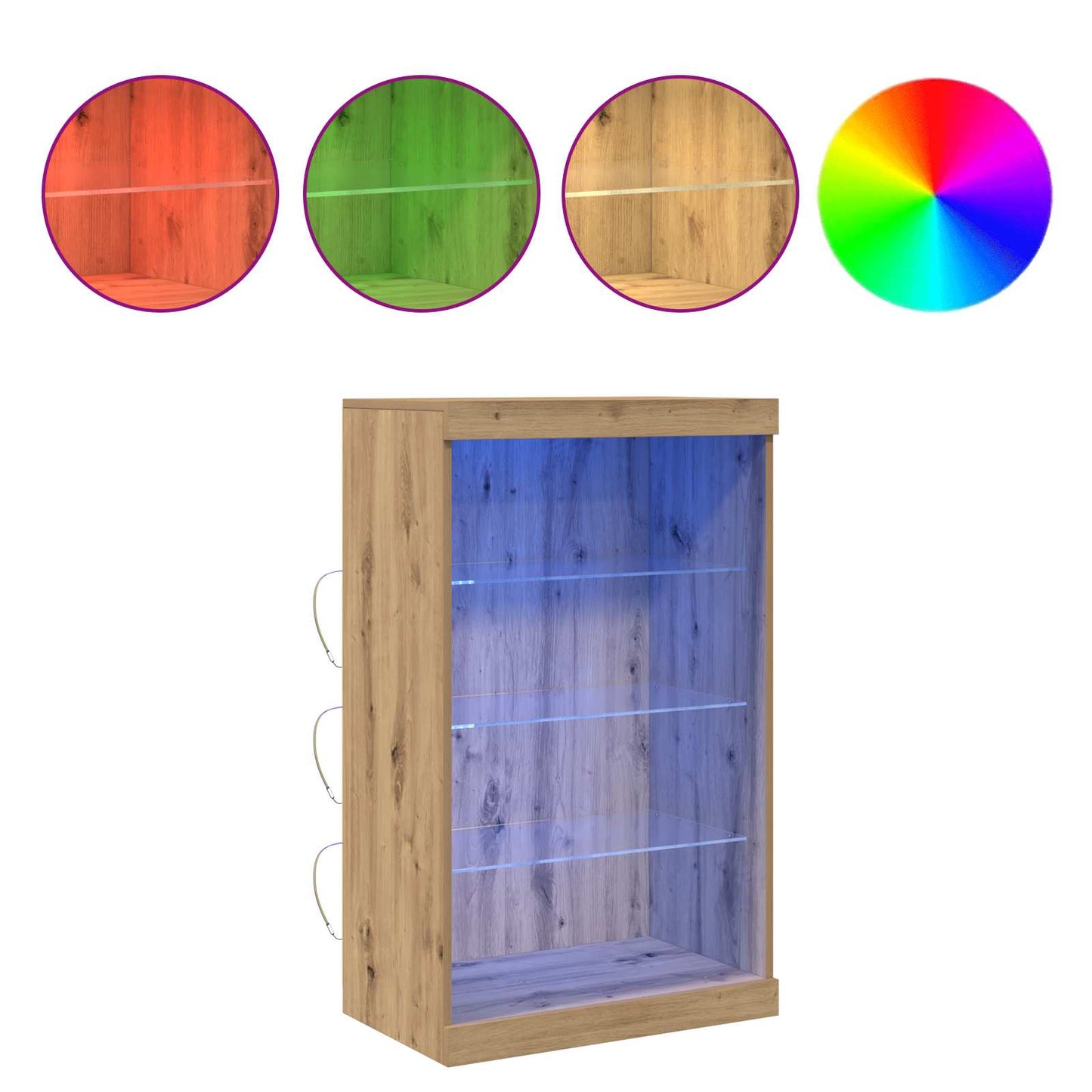 vidaXL Πλευρικό Τραπέζι LED Artisan Oak 60,5 x 37 x 100 εκ