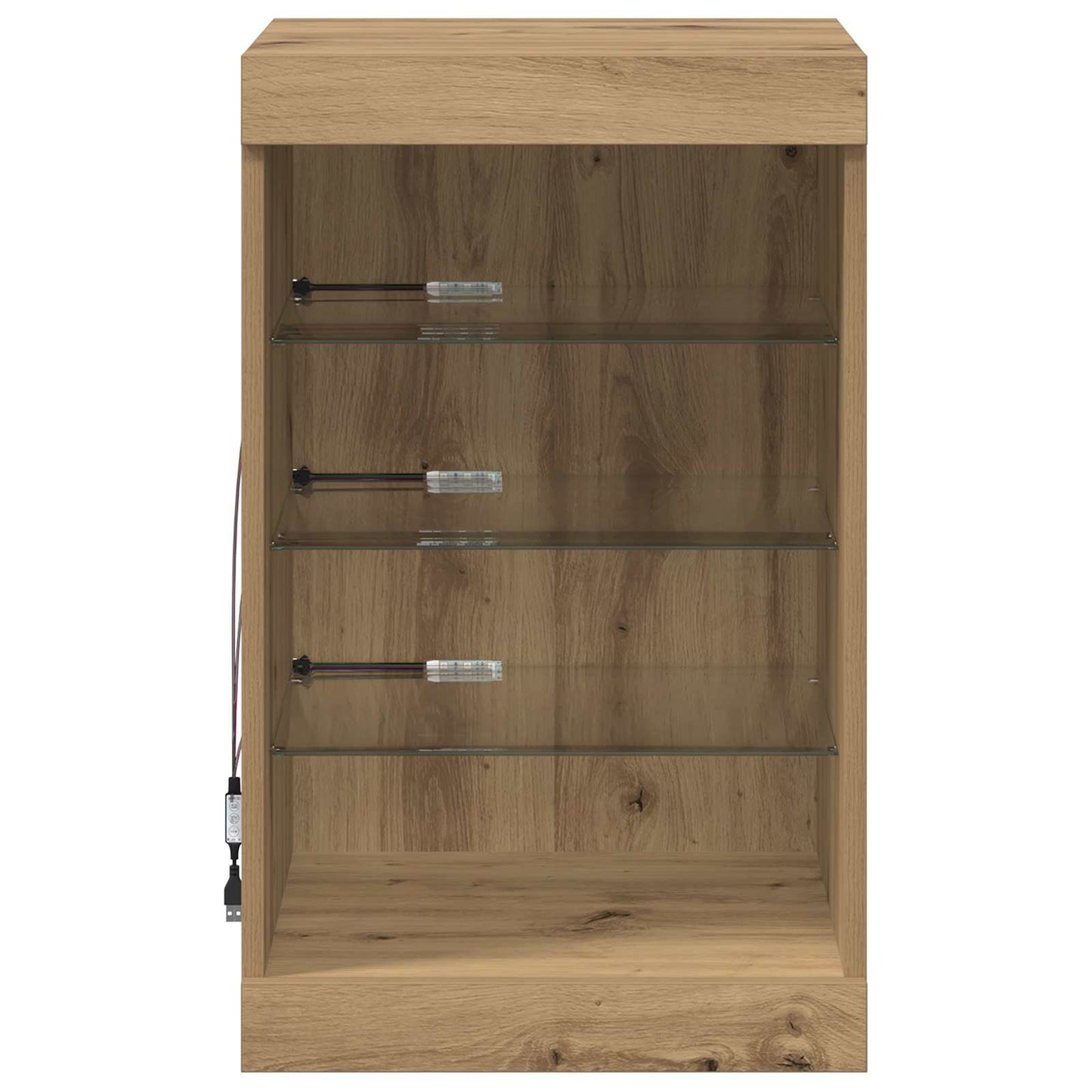 vidaXL Πλευρικό Τραπέζι LED Artisan Oak 41 x 37 x 67 εκ
