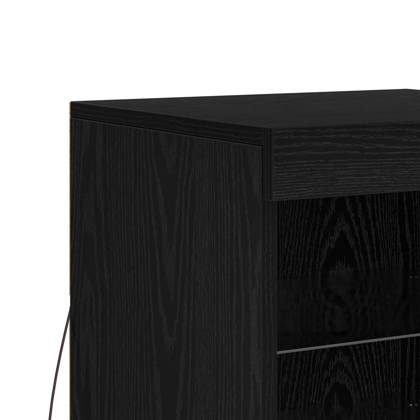 vidaXL Πλευρικό Τραπέζι LED Μαύρη Οξυά 41 x 37 x 67 εκ