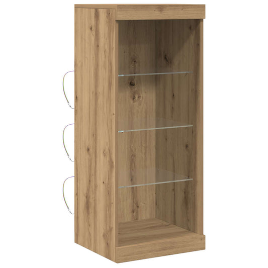 vidaXL Πλευρικό Τραπέζι LED Artisan Oak 41 x 37 x 100 εκ