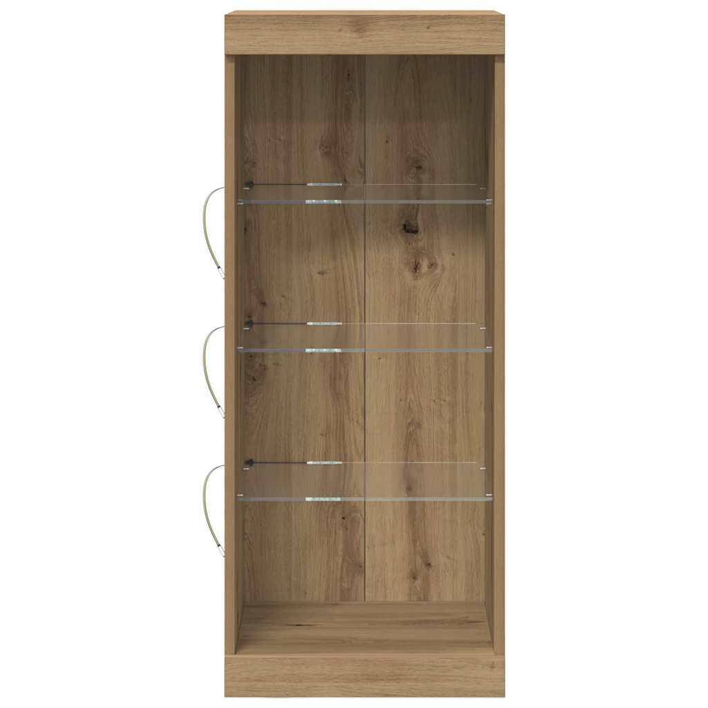 vidaXL Πλευρικό Τραπέζι LED Artisan Oak 41 x 37 x 100 εκ