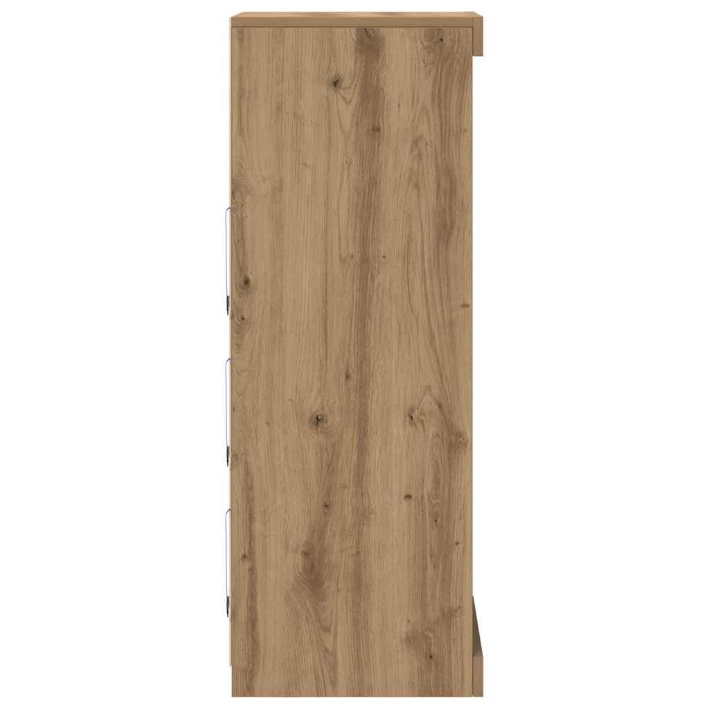 vidaXL Πλευρικό Τραπέζι LED Artisan Oak 41 x 37 x 100 εκ