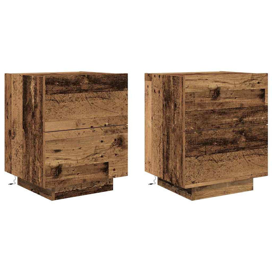 vidaXL Κομοδίνο 2 pcs Παλιό ξύλο 45 x 40 x 55 εκ Επεξεργασμένο ξύλο