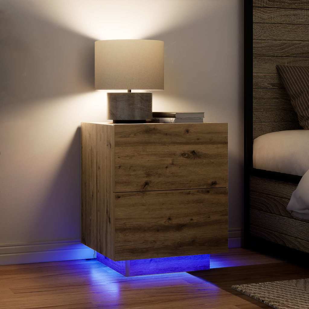 vidaXL Κομοδίνο 2 pcs Artisan Oak 45 x 40 x 55 εκ Επεξεργασμένο ξύλο