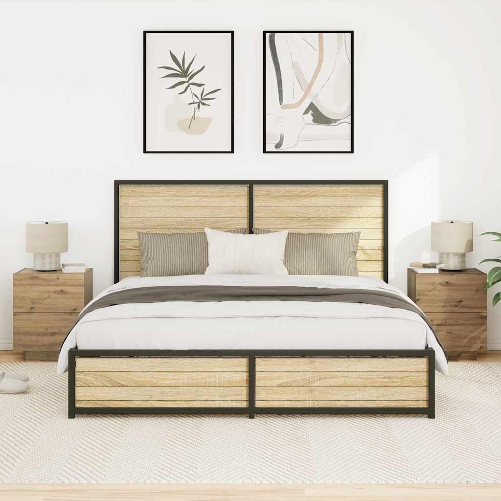 vidaXL Κομοδίνο 2 pcs Artisan Oak 45 x 40 x 55 εκ Επεξεργασμένο ξύλο