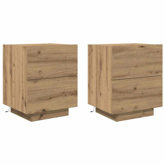 vidaXL Κομοδίνο 2 pcs Artisan Oak 45 x 40 x 55 εκ Επεξεργασμένο ξύλο