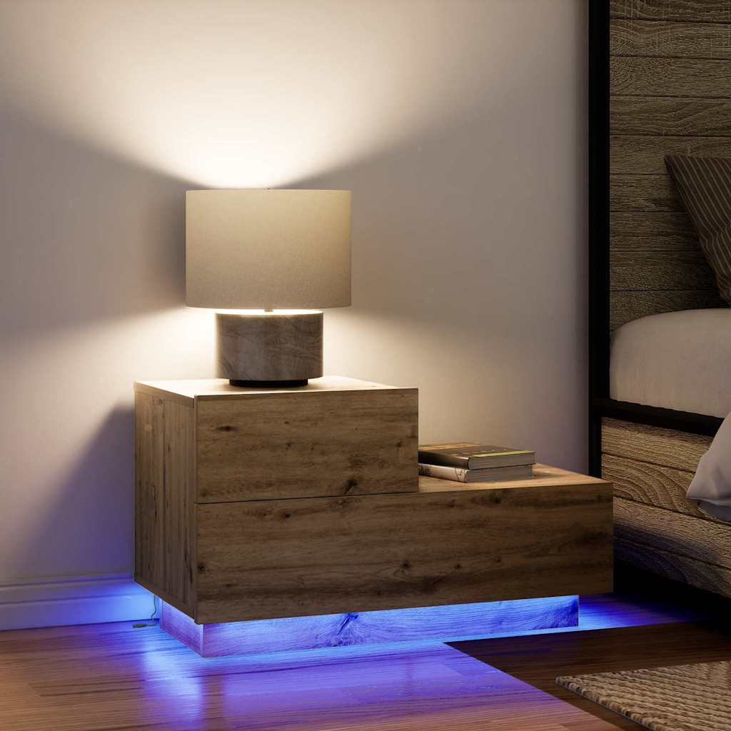 vidaXL Κομοδίνο Artisan Oak 70 x 36 x 40,5 εκ. Επεξεργασμένο ξύλο
