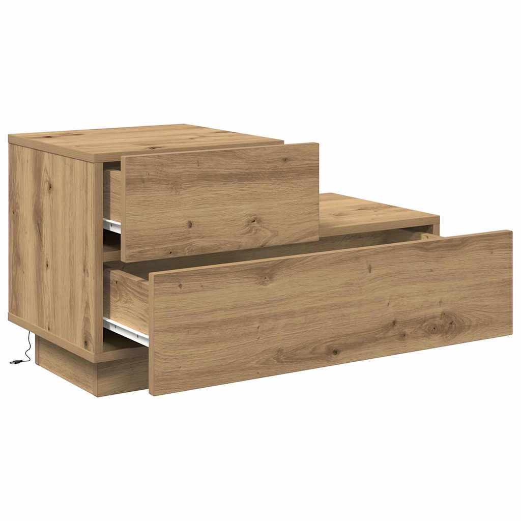 vidaXL Κομοδίνο Artisan Oak 70 x 36 x 40,5 εκ. Επεξεργασμένο ξύλο