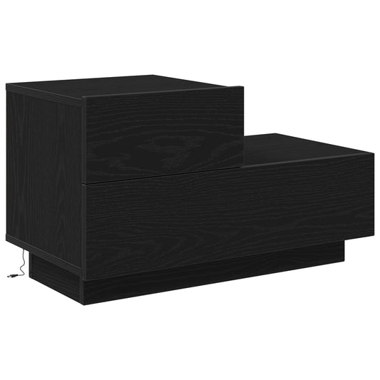 vidaXL Κομοδίνο Μαύρη Οξυά 70 x 36 x 40,5 εκ. Επεξεργασμένο ξύλο