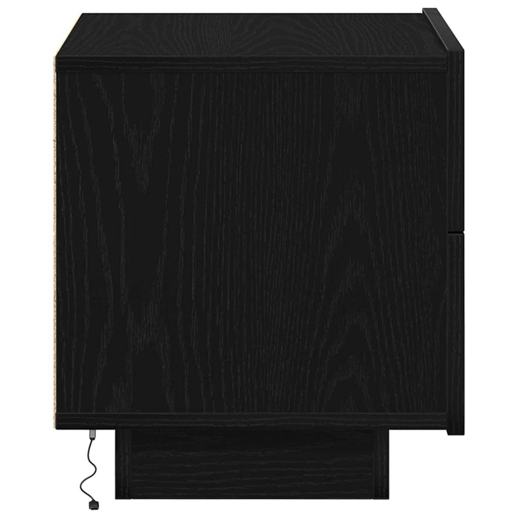 vidaXL Κομοδίνο Μαύρη Οξυά 70 x 36 x 40,5 εκ. Επεξεργασμένο ξύλο