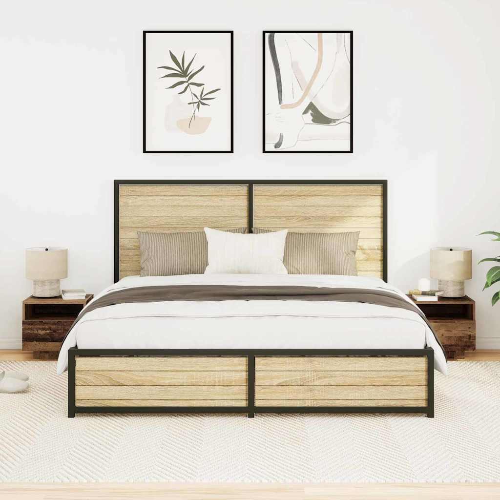 vidaXL Κομοδίνο 2 pcs Παλιό ξύλο 40 x 39 x 37 εκ Επεξεργασμένο ξύλο