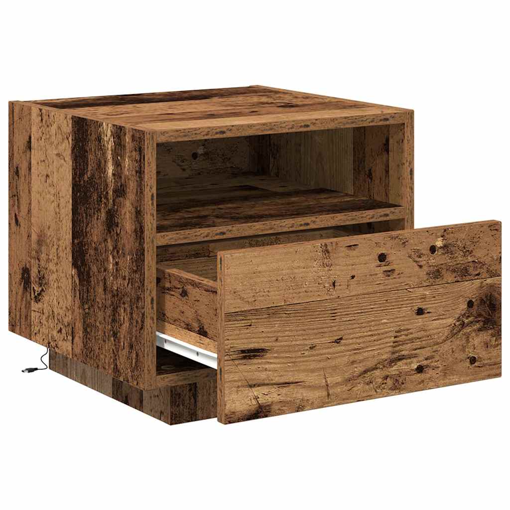 vidaXL Κομοδίνο 2 pcs Παλιό ξύλο 40 x 39 x 37 εκ Επεξεργασμένο ξύλο
