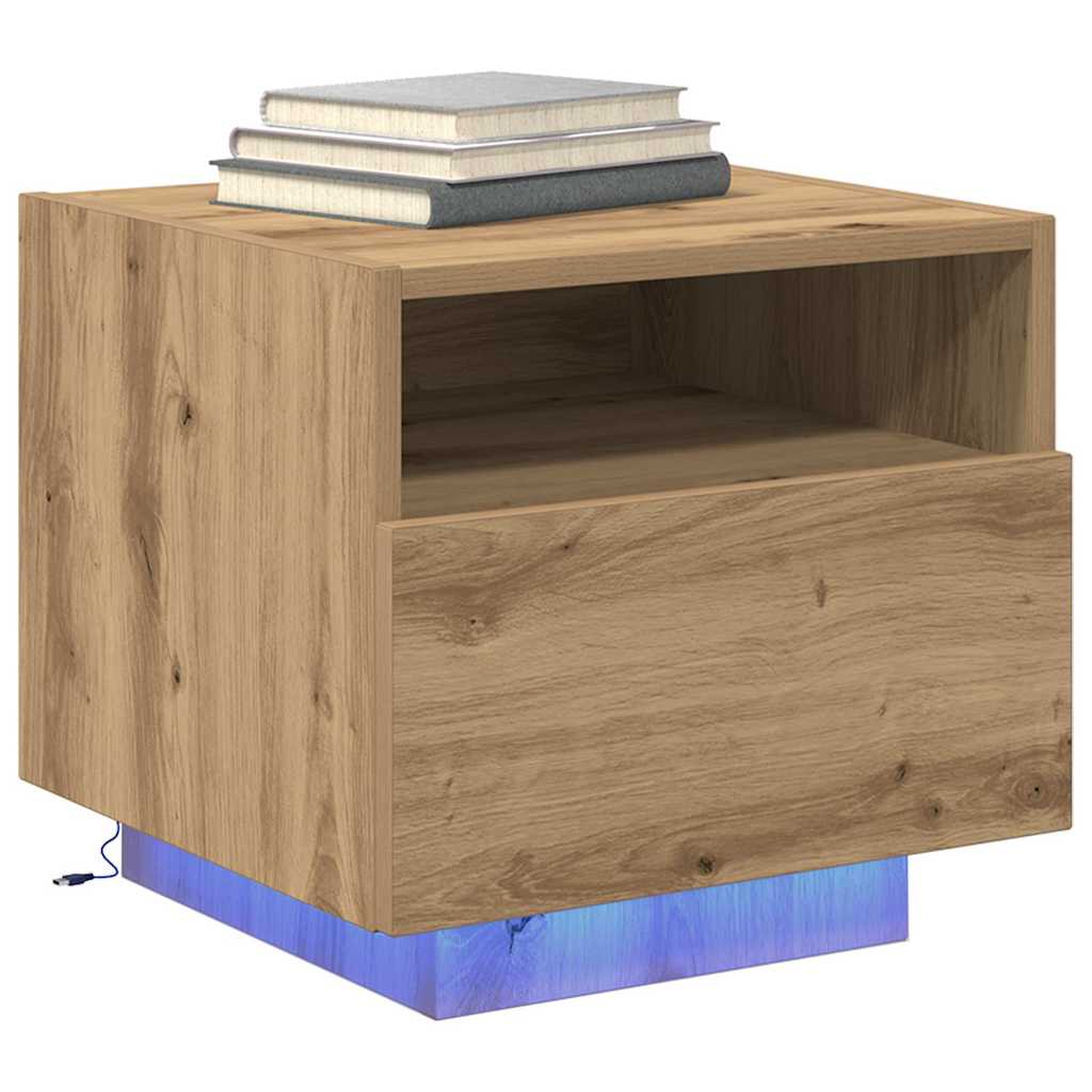 vidaXL Κομοδίνο Artisan Oak 40 x 39 x 37 εκ Επεξεργασμένο ξύλο