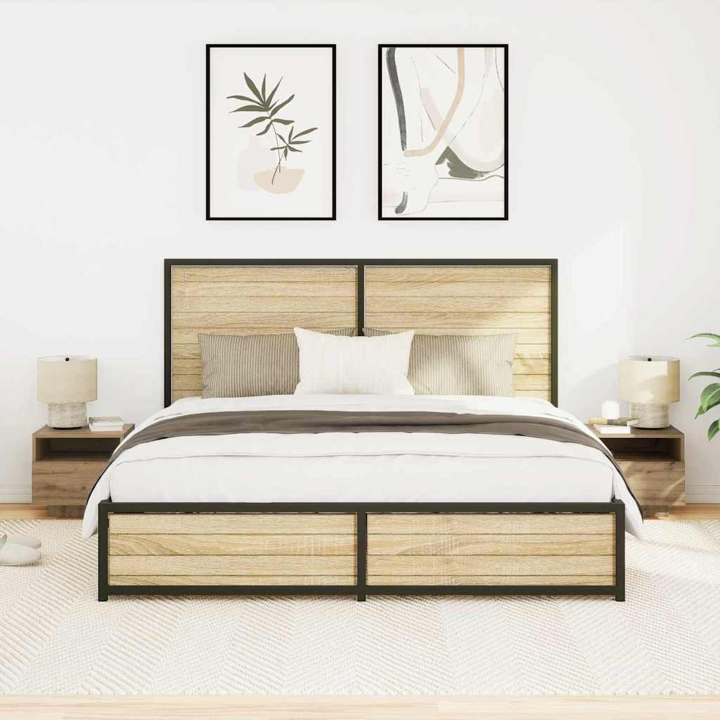 vidaXL Κομοδίνο 2 pcs Artisan Oak 40 x 39 x 37 εκ Επεξεργασμένο ξύλο