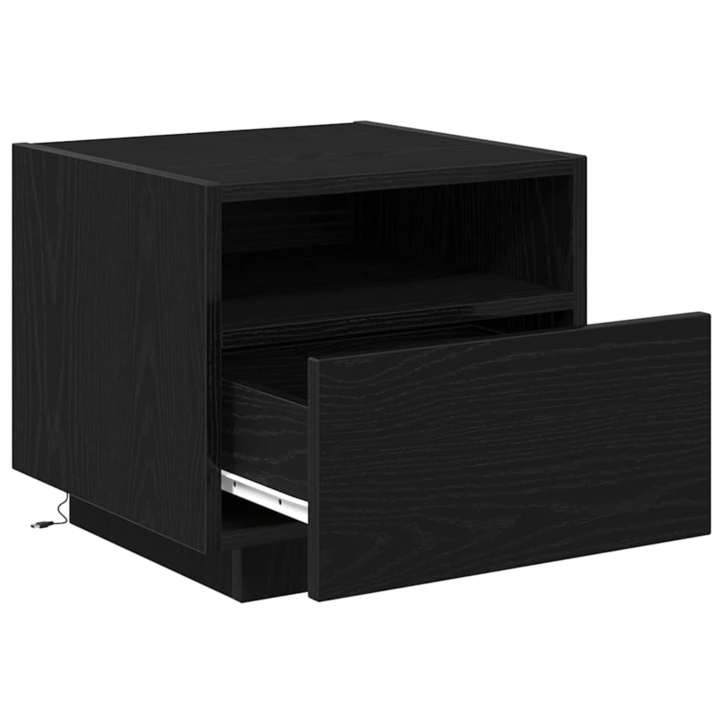 vidaXL Κομοδίνο Μαύρη Οξυά 40 x 39 x 37 εκ Επεξεργασμένο ξύλο