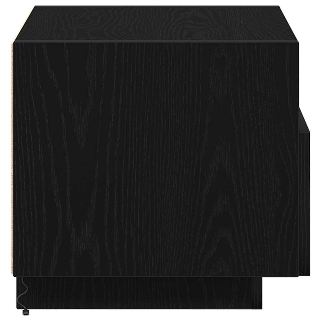 vidaXL Κομοδίνο 2 pcs Μαύρη Οξυά 40 x 39 x 37 εκ Επεξεργασμένο ξύλο