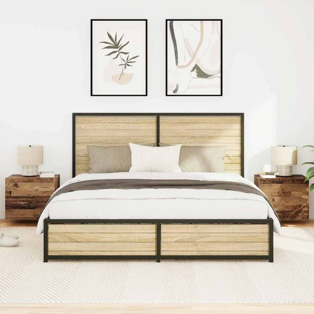 vidaXL Κομοδίνο 2 pcs Παλιό ξύλο 50 x 39 x 41 εκ. Επεξεργασμένο ξύλο