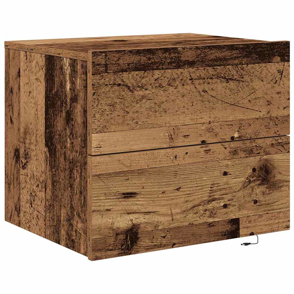 vidaXL Κομοδίνο 2 pcs Παλιό ξύλο 50 x 39 x 41 εκ. Επεξεργασμένο ξύλο