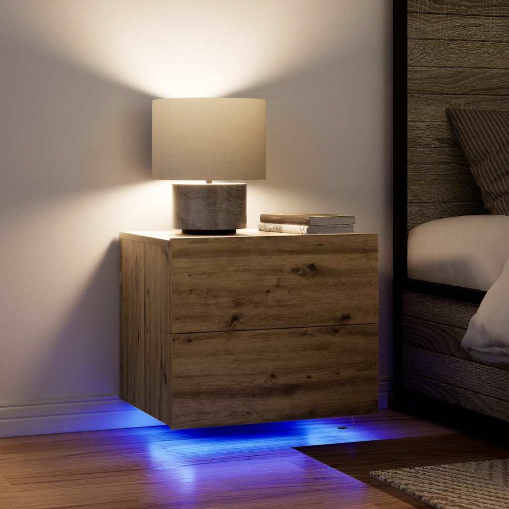 vidaXL Κομοδίνο 2 pcs Artisan Oak 50 x 39 x 41 εκ. Επεξεργασμένο ξύλο