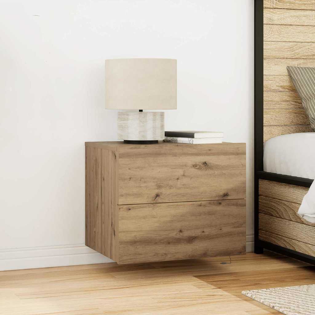 vidaXL Κομοδίνο 2 pcs Artisan Oak 50 x 39 x 41 εκ. Επεξεργασμένο ξύλο