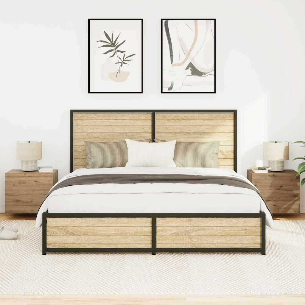 vidaXL Κομοδίνο 2 pcs Artisan Oak 50 x 39 x 41 εκ. Επεξεργασμένο ξύλο