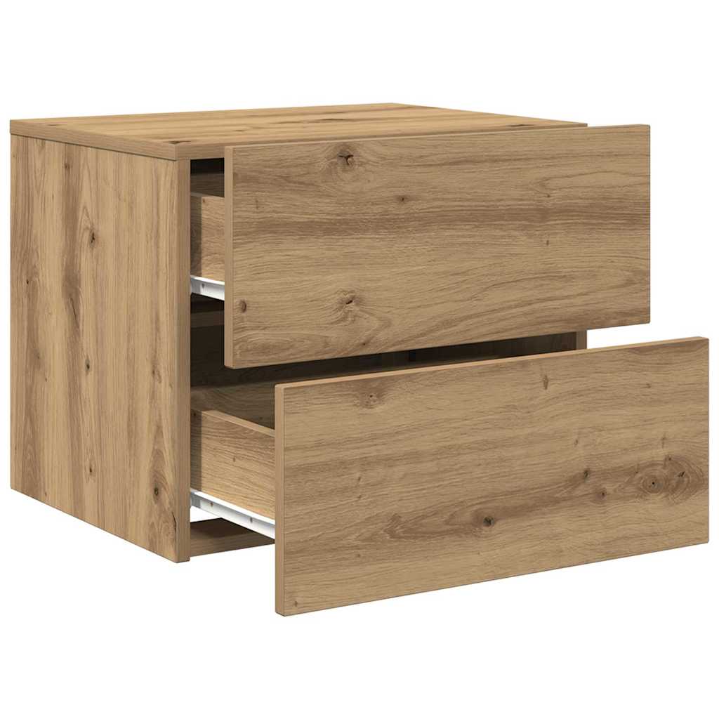 vidaXL Κομοδίνο 2 pcs Artisan Oak 50 x 39 x 41 εκ. Επεξεργασμένο ξύλο