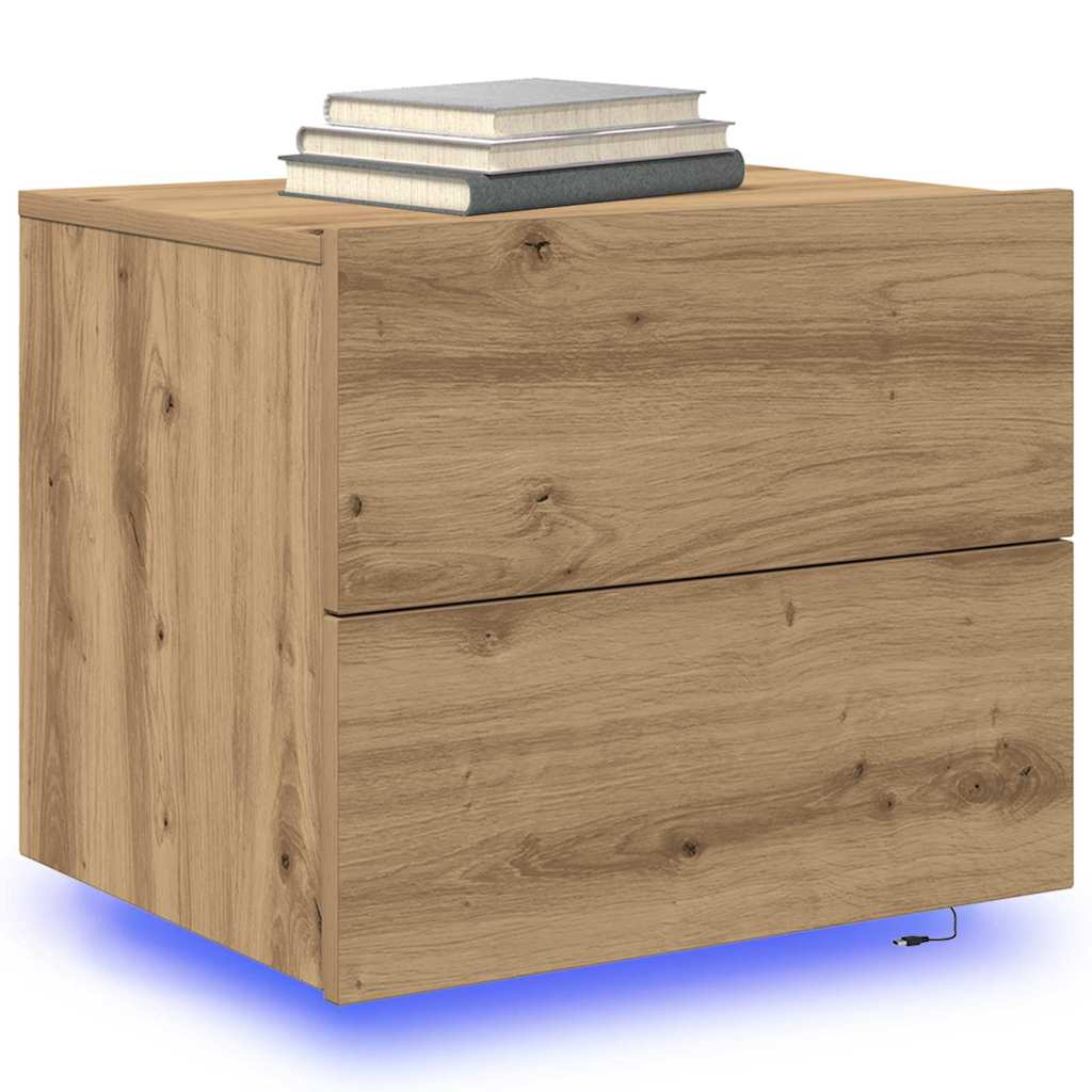 vidaXL Κομοδίνο 2 pcs Artisan Oak 50 x 39 x 41 εκ. Επεξεργασμένο ξύλο