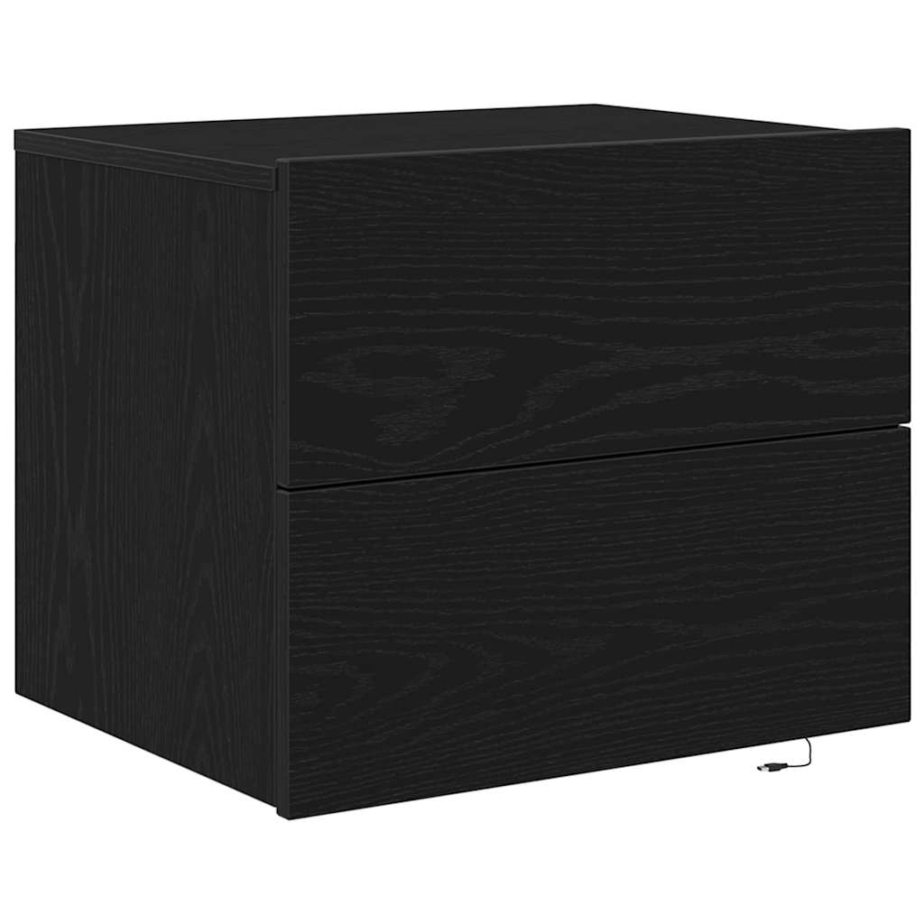 vidaXL Κομοδίνο Μαύρη Οξυά 50 x 39 x 41 εκ. Επεξεργασμένο ξύλο