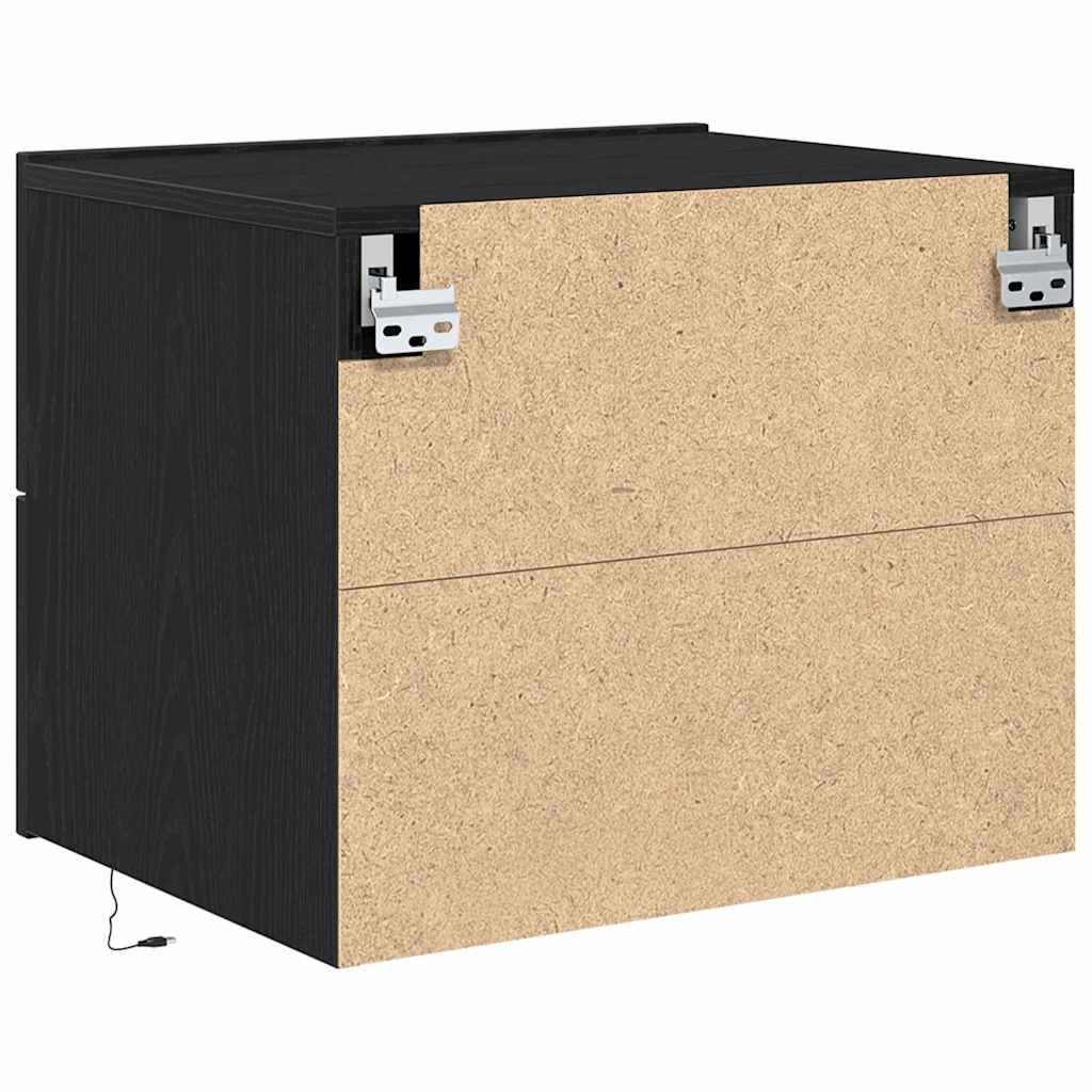 vidaXL Κομοδίνο Μαύρη Οξυά 50 x 39 x 41 εκ. Επεξεργασμένο ξύλο