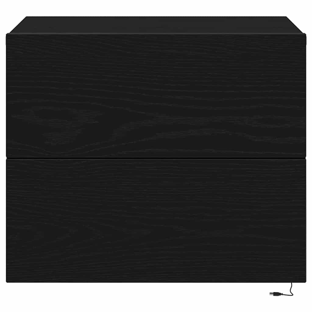 vidaXL Κομοδίνο Μαύρη Οξυά 50 x 39 x 41 εκ. Επεξεργασμένο ξύλο