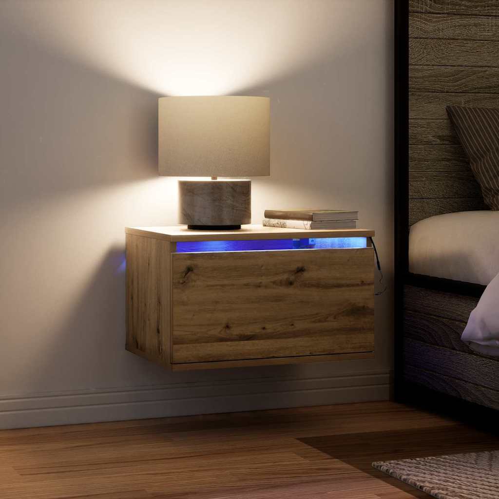 vidaXL Τοίχου κομοδίνο Artisan Oak 50 x 36 x 30 εκ Επεξεργασμένο ξύλο