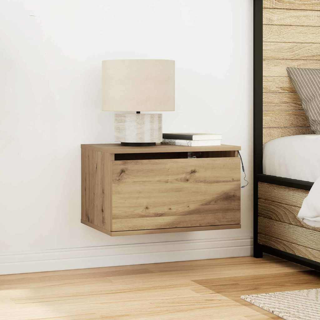 vidaXL Τοίχου κομοδίνο Artisan Oak 50 x 36 x 30 εκ Επεξεργασμένο ξύλο