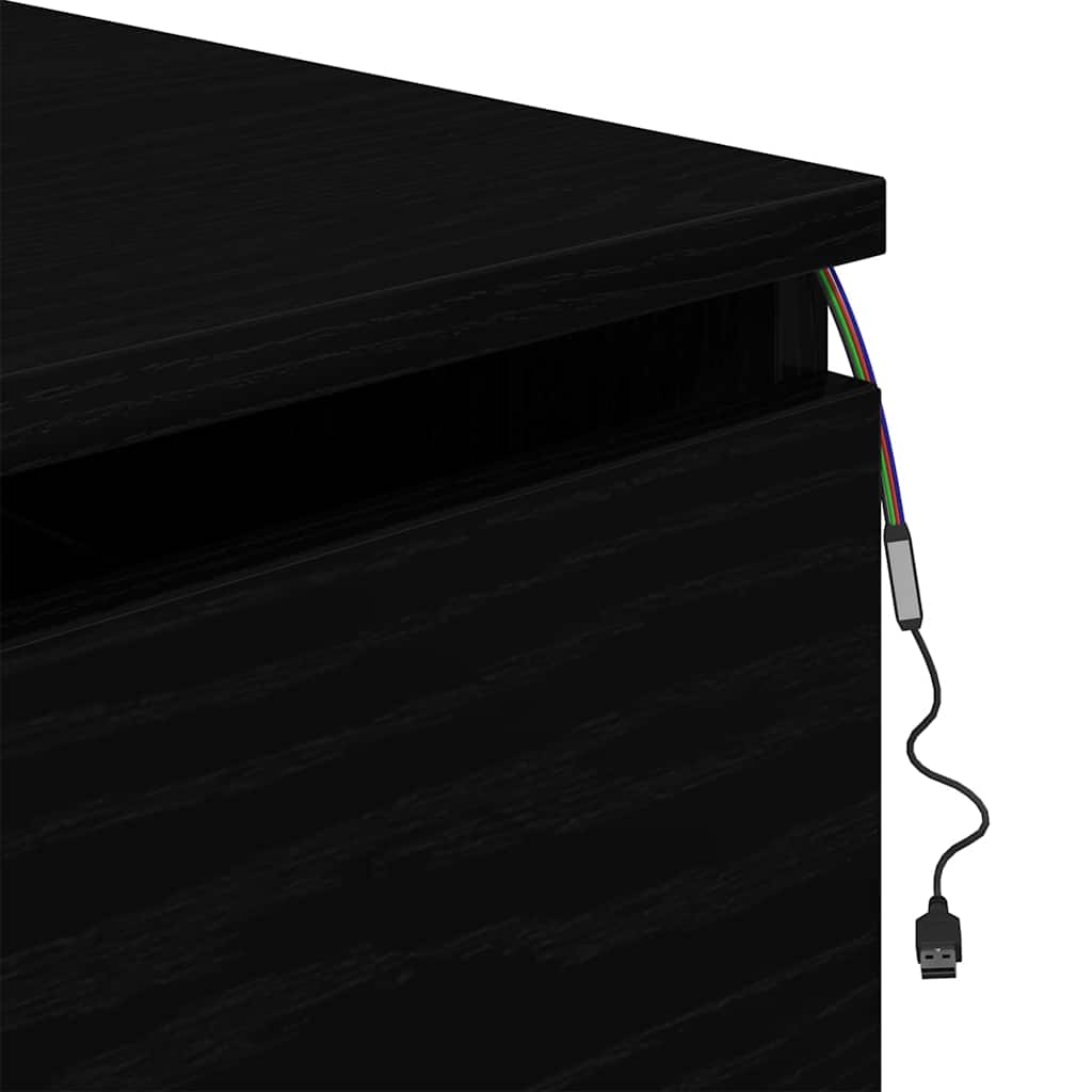 vidaXL Τοίχου κομοδίνο Μαύρη Οξυά 50 x 36 x 30 εκ Επεξεργασμένο ξύλο