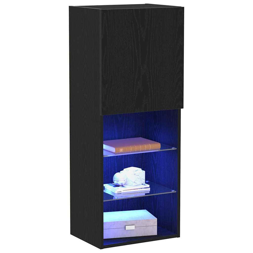 vidaXL Σετ επίπλου τηλεόρασης Επιτοίχιο Μαύρη Οξυά 40,5 x 30 x 102 εκ.