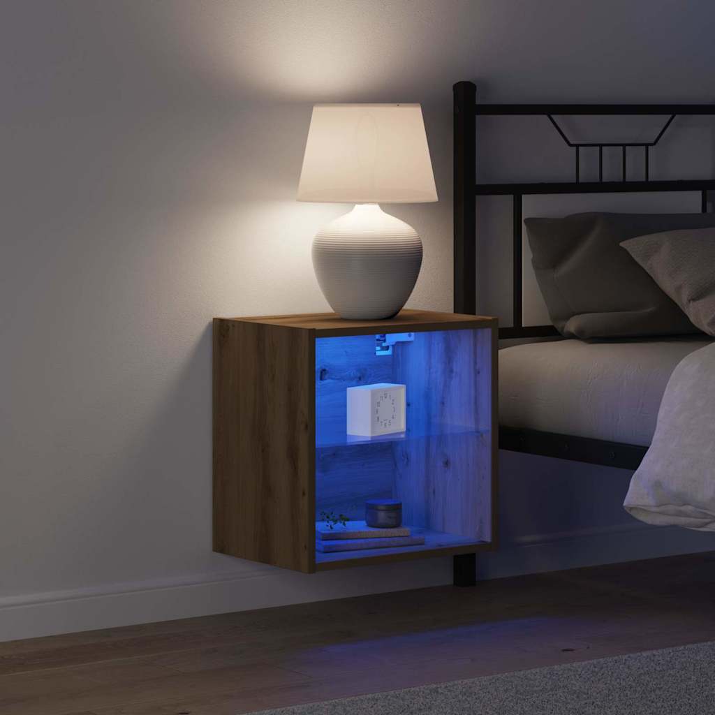 vidaXL Πλωτό ράφι με ράφι Καφέ 40 x 28.5 x 40 εκ Επεξεργασμένο ξύλο