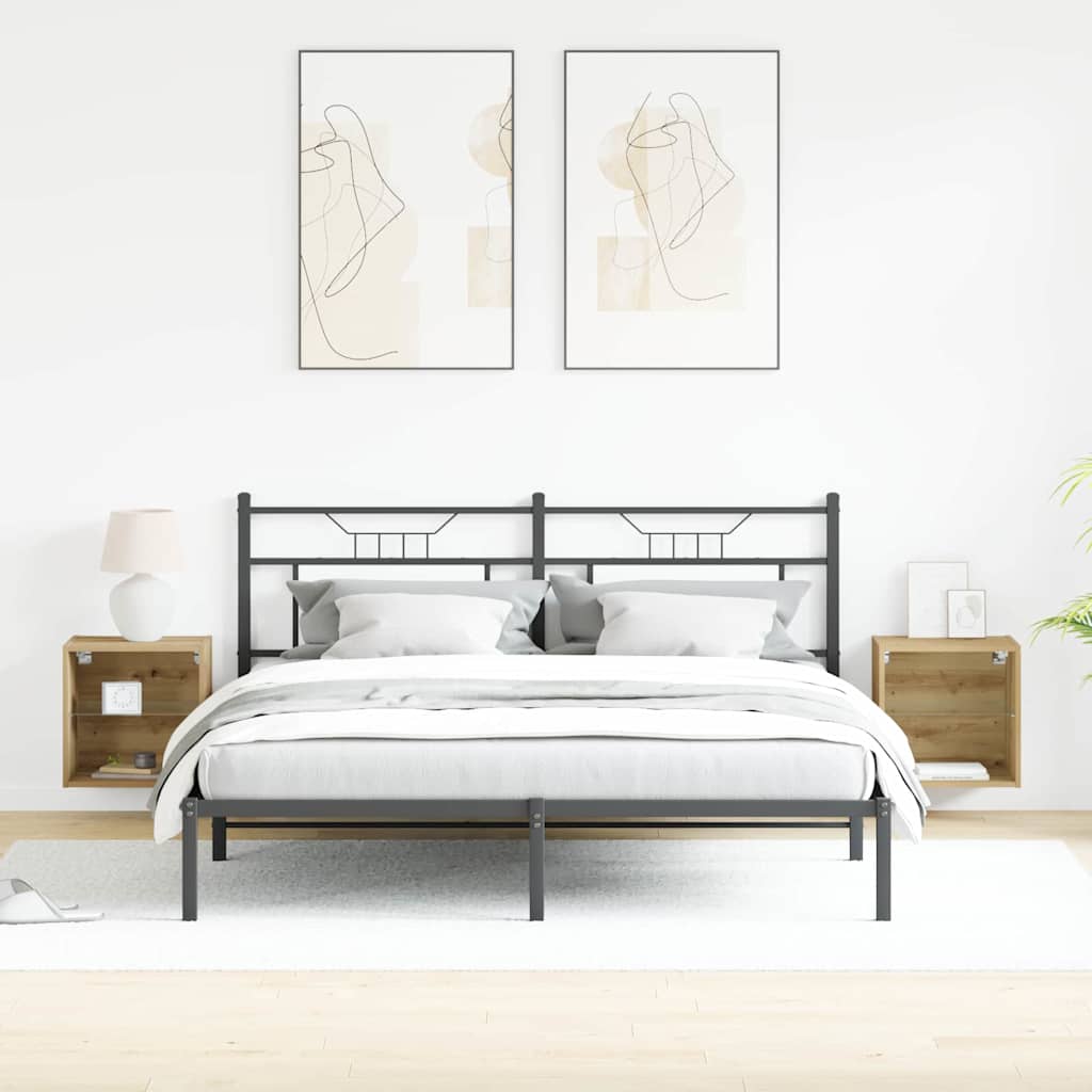 vidaXL Πλωτό ράφι 2 pcs Καφέ 40 x 28.5 x 40 εκ Επεξεργασμένο ξύλο