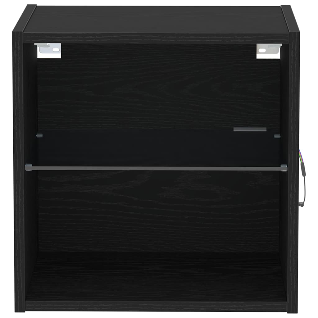 vidaXL Πλωτό ράφι 2 pcs Μαύρο 40 x 28.5 x 40 εκ Επεξεργασμένο ξύλο