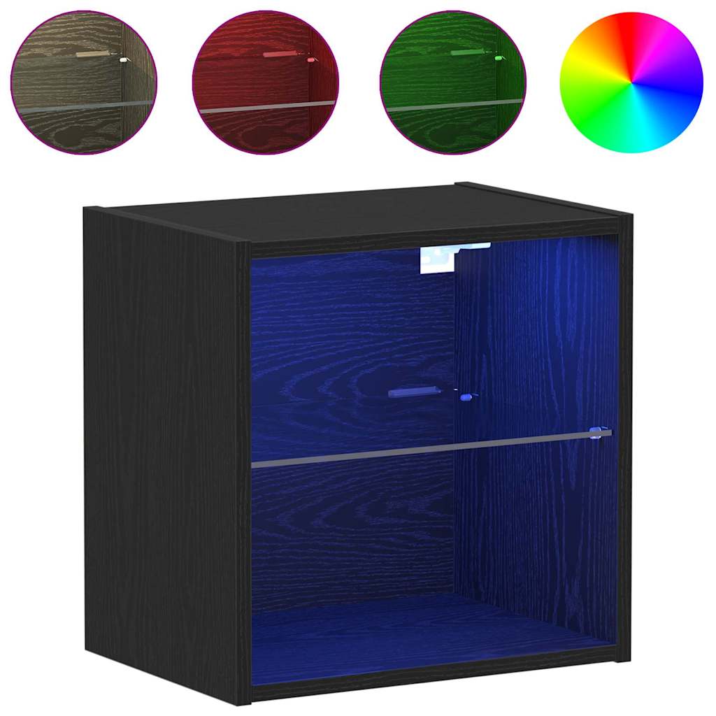 vidaXL Πλωτό ράφι 2 pcs Μαύρο 40 x 28.5 x 40 εκ Επεξεργασμένο ξύλο